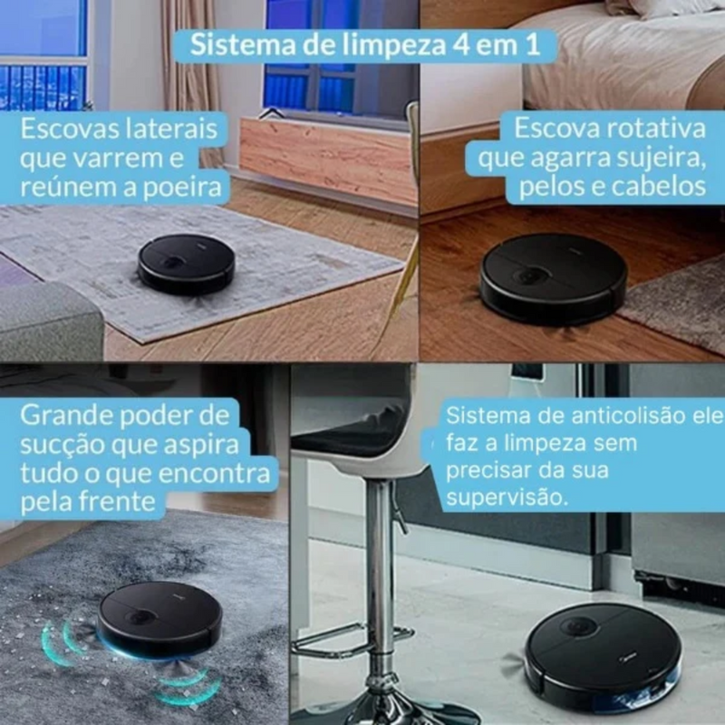 Robô Aspirador ProClean 4 em 1 (Bivolt) Vassoura Inteligente