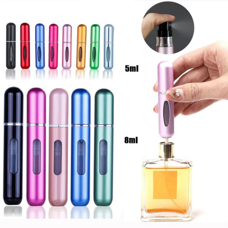 Mini Frasco de Perfume Recarregável Portátil 5 e 8 ML